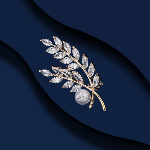 Marco Bizzarri high-end brand brooch, wheat ear pearl brooch, high-end feminine and exquisite corsage, suit anti-exposure accessories, Valentine's Day gift for girlfriend, wife's birthday gift