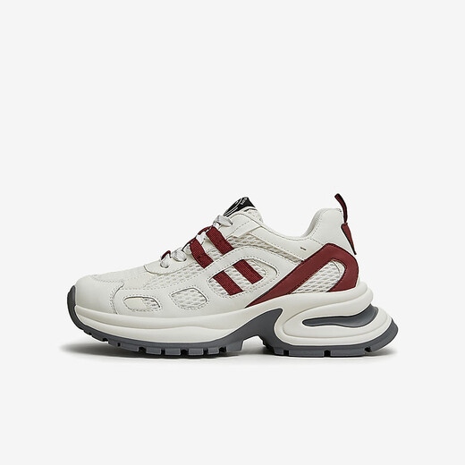 Heshe (tata) Chaussures de papa à semelles épaisses pour femmes Mesh des chaussures de sport extérieur respirant chaussures de randonnée Qiuxin wt701cm4 gris / argent / noir 34