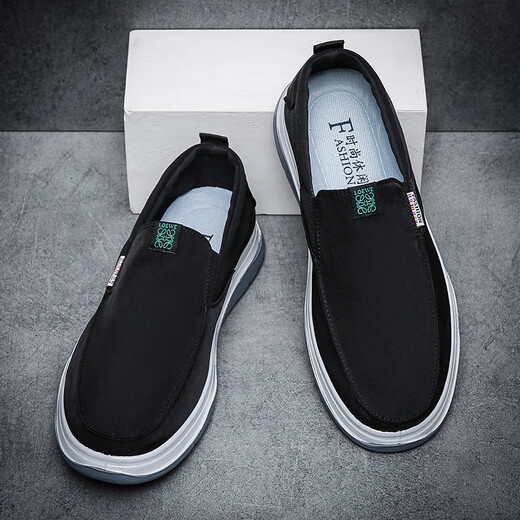 维致 老北京布鞋一脚蹬懒人板鞋单鞋男士休闲帆布鞋 WZ1041 39