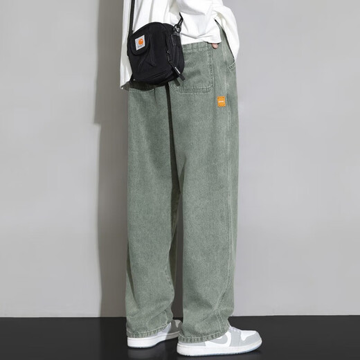 Foss Phil jeans men's autumn and winter new American retro wide-leg workwear youth loose straight long pants men HSNZ-G76 black 2XL (recommended 155-170Jin Jin equals 0.5 kg)