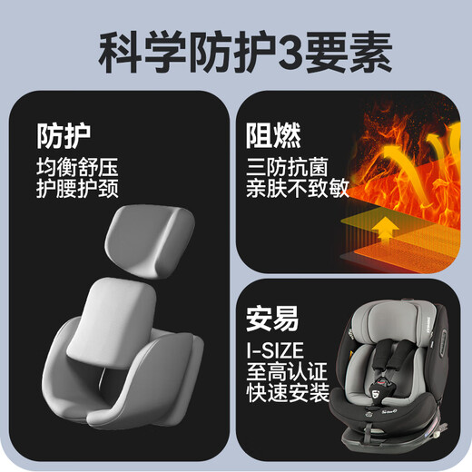 Asiento de seguridad infantil de Zhongba (Zhongba) para el automóvil de 0 a 12 años de edad, girando 360 grados, cojín de asiento de bebé conveniente