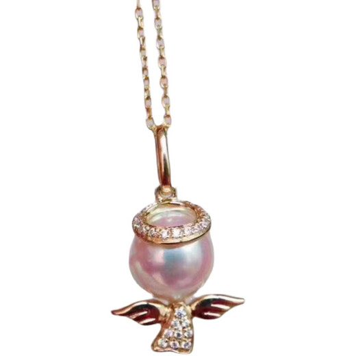 Fat Donglai same style pearl pendant accessories angel DIY925 silver empty support gold concealer necklace pendant for women with round beads gold pendant empty support does not include beads or chain