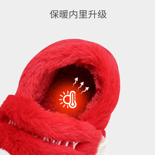 HELLOKITTY children's shoes girls cotton slippers winter indoor home bag heel soft comfortable warm slippers 8048D red 38/39