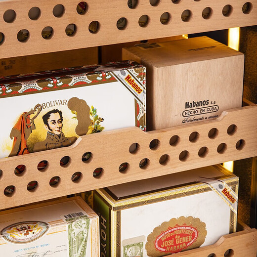 Baikelen Cigar Cabinet Double Door Constant Temperature and Humidity Tobacco and Wine Cabinet Tea Cabinet Beverage Cabinet Refrigerator Air-cooled Frost-free Household Commercial Large Capacity Zero Embedded Spanish Cedar Wood WIFI Ammonia Removal 1.9 Meters | Three Temperature Zones | Tea + Ice Bar + Cigar | Thin Section