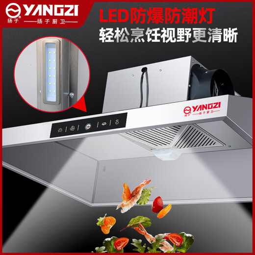 扬子油烟机餐饮厨房大吸力抽油烟机不锈钢商用净化器吸油机排烟罩 2.0*0.8*0.47米双风机型号12801