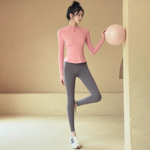 ACKDCS Yoga Jacket Women's Autumn and Winter Fitness Wear Slim Fit Pilates Tennis Outerwear Running Sports Fitness Yoga Wear