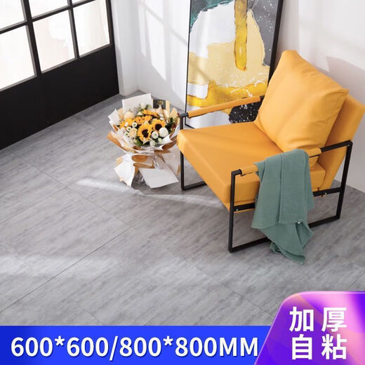 Piso de cemento engrosado de paiqin piso de cemento de cuero piso directo de piso impermeable pegatina para el piso de desgaste del hogar 6627 patrón de piedra resistente al desgaste 60*60/pieza