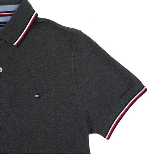 Tommy Hilfiger Tommy Men's Clothing New European and American Colord Colord Casual Slim Men's Short à manches courtes 673/670/691 Pink L (environ 90 kg)