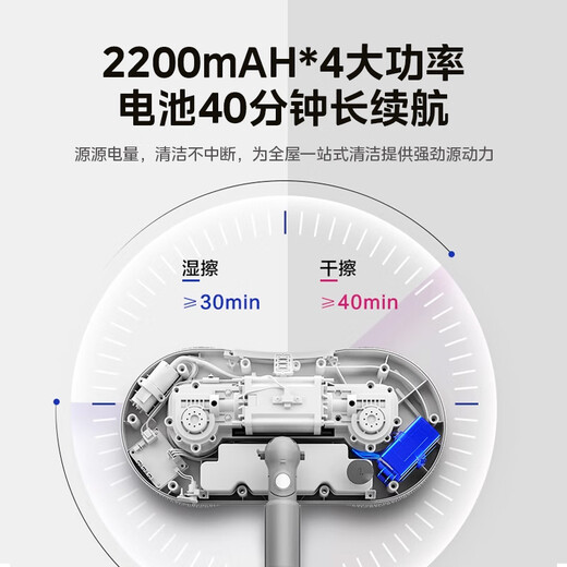 Midea handheld electric mop wireless household high-power floor mop cleaning machine dry mop wet mop waxing mop white