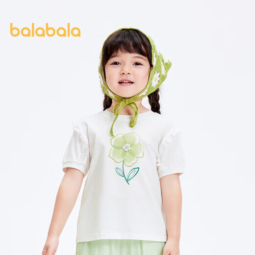 Balabala children's clothing girls short-sleeved T-shirt top summer sweet and fashionable 201224117012
