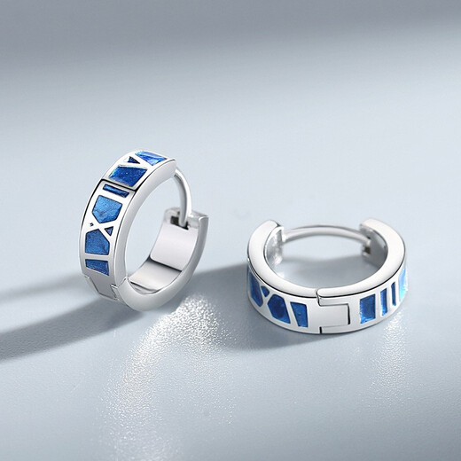 Crystal earrings for men, S925 silver earrings, earrings, Roman numeral earrings, single and double ear jewelry, birthday gifts for boyfriend, black Roman numerals, 925 silver, one pair