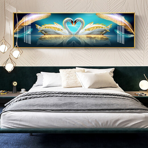 
Mo Hua Lulin Modern Simple Bedroom Decoration Painting Warm and Romantic Bedside Painting Hotel Hotel B&B Room Hanging Painting Background Wall Painting 01 Supporting Mo Yimo 9272 200*60 Black Frame (Diamond Inlay Painting) Customized Size