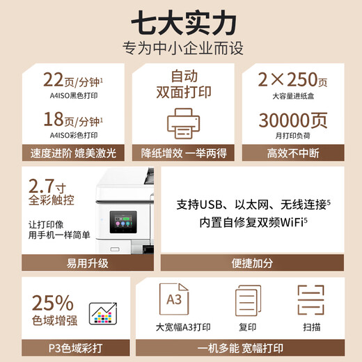 惠普（HP）9130E/9730/9720  A3/A4彩色喷墨打印机复印扫描一体机自动双面打印办公商用无线三合一照片试卷 HP 9720【无线+A3单打印A4双面打印】 套餐五：1250ML连供【升