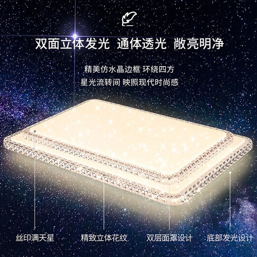 NVC Ceiling Lamp Living Room Headlight Voice Intelligent Modern Light Luxury LED Lighting Package Platinum Biyue S Free Installation