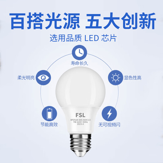 Foshan Lighting (FSL) LED bulb e27 screw high-power threaded energy-saving bulb super bright commercial lighting 13W warm white 4000K