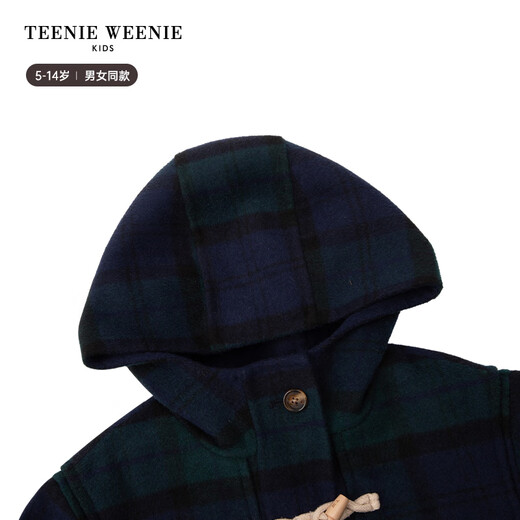 Teenie Weenie Kids Bear children's clothing autumn and winter warm double-sided woolen hooded coat for boys and girls, beige 120 cm