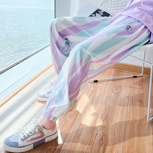 Zhidoudou Summer Girls Set informal Sports Sports Corta de manga corta Summer Summer Deporto Nuevo estilo Medium Large Bard Children's Fin Children's Wothing 5671 Contrast Color +9731 Purple 130 cm