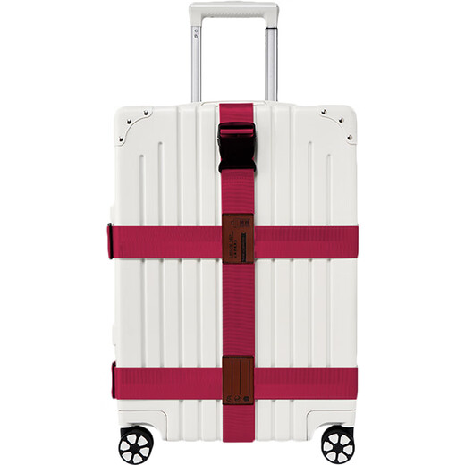 Banzheni triple fixed strap cross packing strap overseas checked trolley case bundling strap tie suitcase checked packing strap travel safety strapping strap with luggage writing tag red