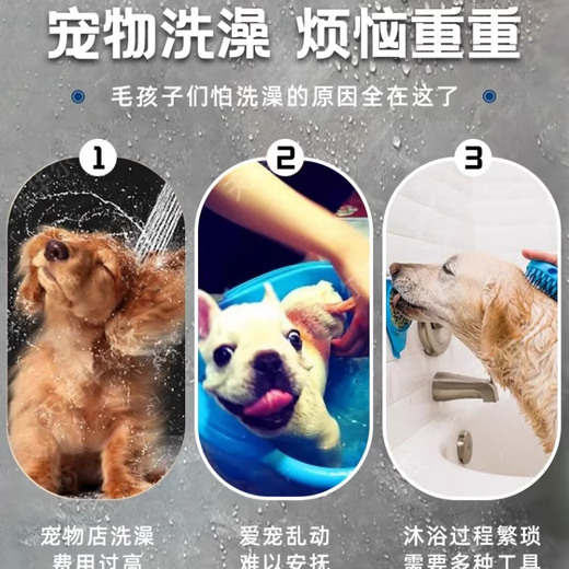 Petofstory pet bathing nozzle, one-touch water stop, toothed comb, dog and cat bathing shower faucet nozzle