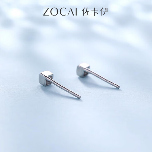 Zokai Pt950 geometric rhombus platinum earrings earrings as a birthday gift for girlfriend, ear care stick, about 1.0g