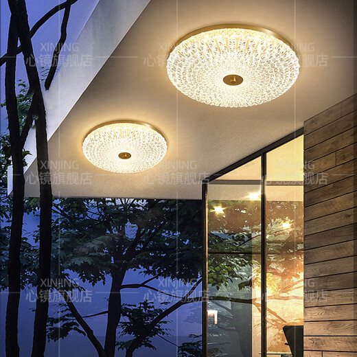 
Heart mirror full copper ultra-thin outdoor ceiling light villa entrance door ceiling light simple aisle terrace balcony lamp waterproof courtyard light X3895-500/round shape
