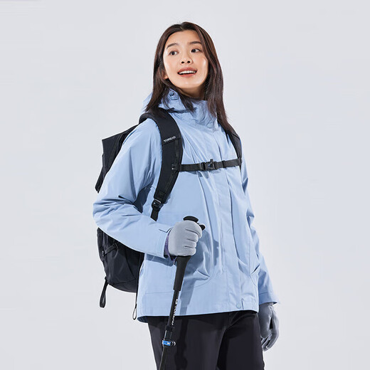 Pathfinder TOREAD Shock Clothes Autumn and Winter Women's Outdoor Three-in-One Fleece Waterproof and Moisturizing Cold Warm Jacket TAWWBK92719 Mirror Sky Blue (Female) L