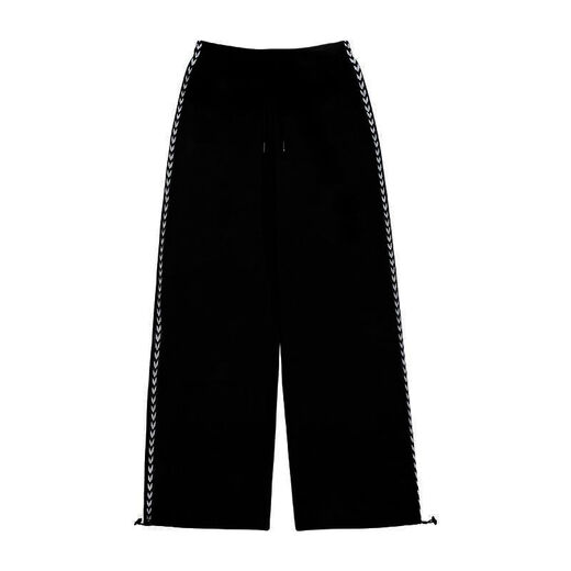 High Street Sportshosen für Frauenstudenten schwarze Binde-Big-Hose losen hohe Taille schlampig Fett M-Breitenbeine (723 Schlitzhosen) 4xl 170-200jin [Jin entspricht 0,5 kg]