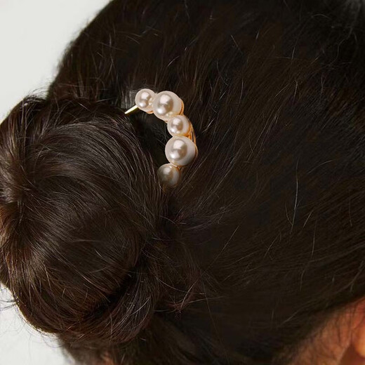 Goody U-shaped hairpin artifact beaded hairpin ball head hairpin bun hair extensions for women fashionable simple metal hair accessories 5 pearls