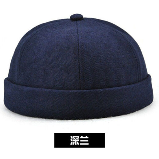 Fun Landlord Hat Men's Spring and Autumn Melon Skin Hat Men's Landlord Hat Women's Trendy Brand Middle-aged and Elderly Retro Hip-Hop Noble Flip-Flip Yuppie Hat Watermelon Hat 15831 Dark Blue Can Adjust (56-60CM)