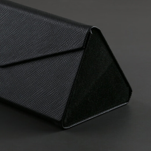 Time Scissors New Sunglasses Folding Glasses Case Portable Sunglasses Case Wood Grain Retro Men's and Women's Triangle Glasses Case Black
