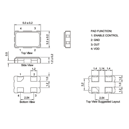 Lanshi SMD active crystal oscillator clock 74.25MHZ (10 pieces)