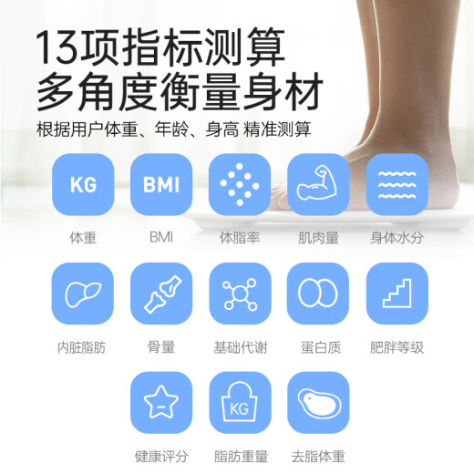 薄荷健康智能电子秤小型体重秤精准测算人体脂家用宿舍耐用