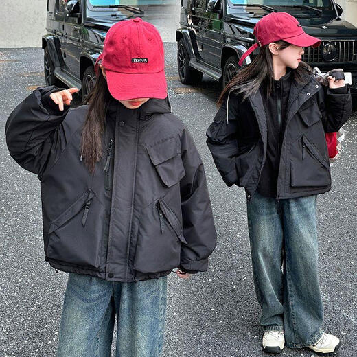 
Pudding fish girl jacket children's jacket autumn and winter clothes medium and large children Korean casual top three-in-one fashionable girls top 983 jacket spring and autumn jacket + inner liner 150