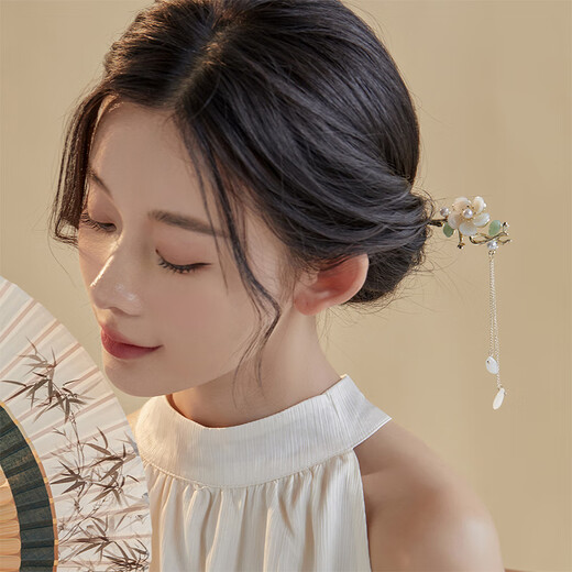 Nianfu ancient style hairpin cheongsam hairpin step shake new Chinese style Chinese style hairpin hairpin Mid-Autumn Festival gift for girls flower hairpin gift box