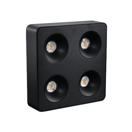 Renjuyi Lámpara de joya ultra delgada personalizada Sala de estar de cuatro cabezas de cuatro cabezas Anti-Glare Principal Lámpara cuadrada de la glándula de frijoles de doble cabeza Cabeza única completa Negro 12w9898 Baja 3500K Luz caliente Laifude Fuente de alimentación
