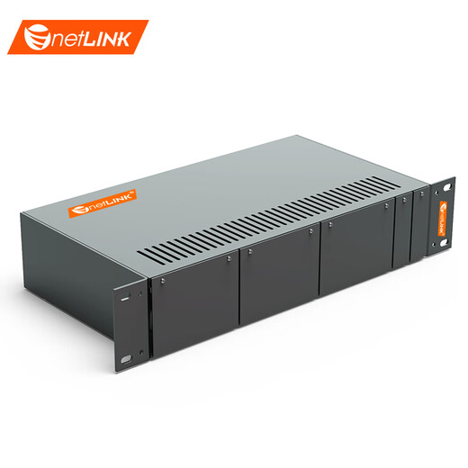 netLINK 光纤收发器机架 14槽标准19英寸2U机箱 台式光电转换器机框 双电源冗余 商业级 HTB-14AC 一台