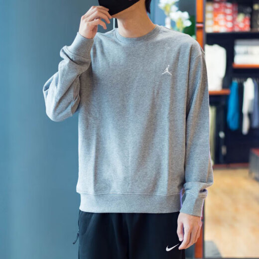 耐克（NIKE）卫衣男装秋冬新款运动服针织圆领男士上衣套头衫FQ1865-687 FQ1865-091灰色 XL