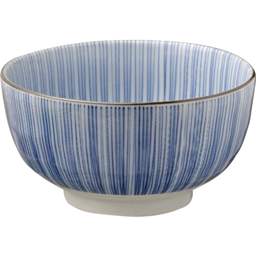 Mino-yaki Japanese underglaze ceramics and style tableware instant noodle bowl ramen bowl home creative Japanese imported indigo dye grape [16.0cm*8.4cm]