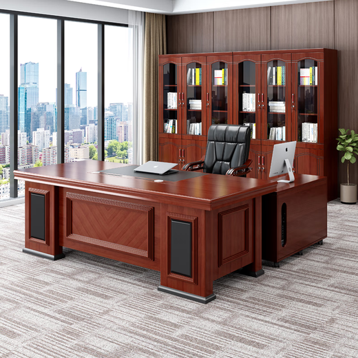 Miafei office furniture boss desk president desk and chair combination executive desk manager desk boss desk modern Chinese office desk and chair 1.6 single table (excluding cabinet)
