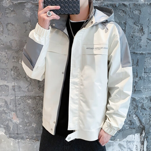Woodpecker (TUCANO) jacket men's spring and autumn casual men's jacket work baseball uniform trendy tops men 9902 without velvet # beige M (recommended 90-110Jin [Jin equals 0.5 kg])