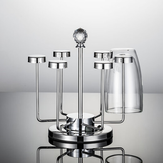 Cup holder stainless steel tea cup holder hanging cup holder water cup storage rack creative beer glass drain rack golden diamond cup holder 3527 gold mirror square plate