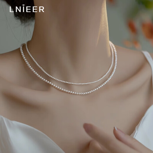 Lnieer extrem dünn 2mm3mm shi jia rund und makelloser helllicht Reiskornperlen Halskette Dünne Schlüsselbeutel Kettenkette Perlenkette Accessoires Perlenkette [normal 3mm]