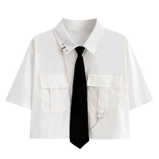 宛四胖mm大码衣服女装新款2024套装显瘦夏天学生夏季甜酷女韩版宽松设 白衬衫黑不规则裙子 1389# M 建议95-110斤