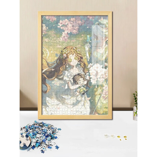 Chuangjingyi's selection of puzzle building blocks for girls with frames, the fifth personality puzzle 1000 pieces of memory little girl with wooden frame handmade A10975-Little girl 52x38 cm (canned without photo frames) 500 pieces