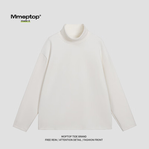 MMOPTOP German velvet turtleneck sweatshirt warm and thickened men's autumn and winter double-sided velvet bottoming long-sleeved inner layer APW965 black 2XL