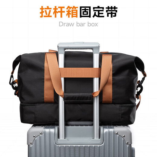 MOONMIX short-distance travel bag large capacity luggage bag women sports backpack business trip handbag gym bag swimming bag storage bag black