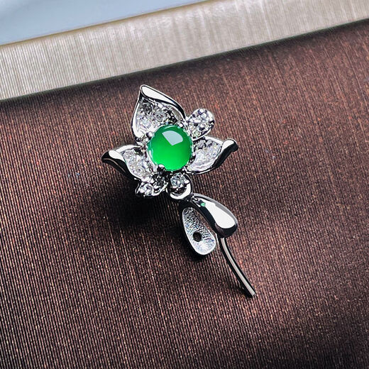 DL 1998 Fat Donglai same style 18k gold jade buckle set with diamond lotus necklace pendant Buddha melon seed buckle silver