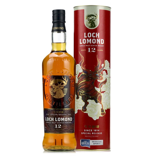 罗曼湖LOCH LOMOND苏格兰单一麦芽威士忌 进口洋酒蒸馏酒 牛年版12年700mL1瓶
