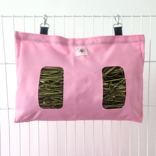 Wind Pet Rabbit Grass Bag Anti-Waste Cloth Rack Pet Dutch Pig Grass Bag Rabbit Large Capacity Waterproof Hanging Hay Bag Cloth Bag Black 33*24cm