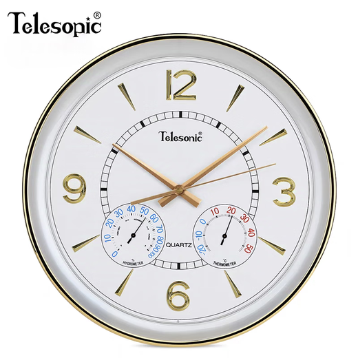 
Uranus Uranus 4618 round 34cm wall clock modern retro clock temperature and humidity design living room quartz clock hanging watch 6636-1 temperature and humidity 34cm 34cm